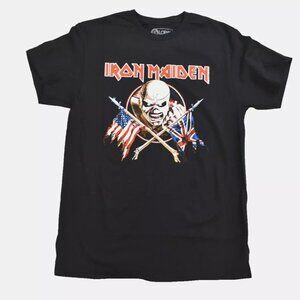 Global Mens Iron Maiden Eddie The Trooper Flags Graphic Shirt New 2XL